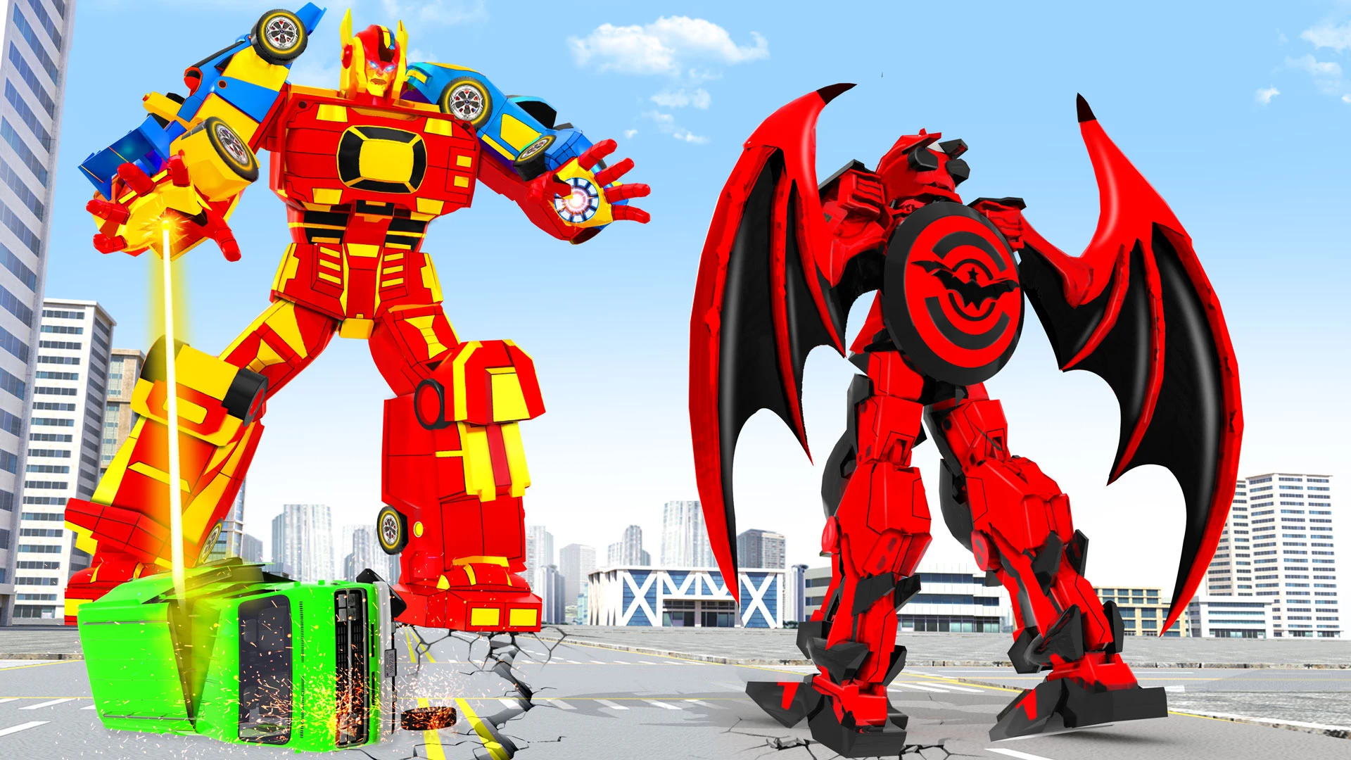 Flying Bat Robot Bike Game screenshot