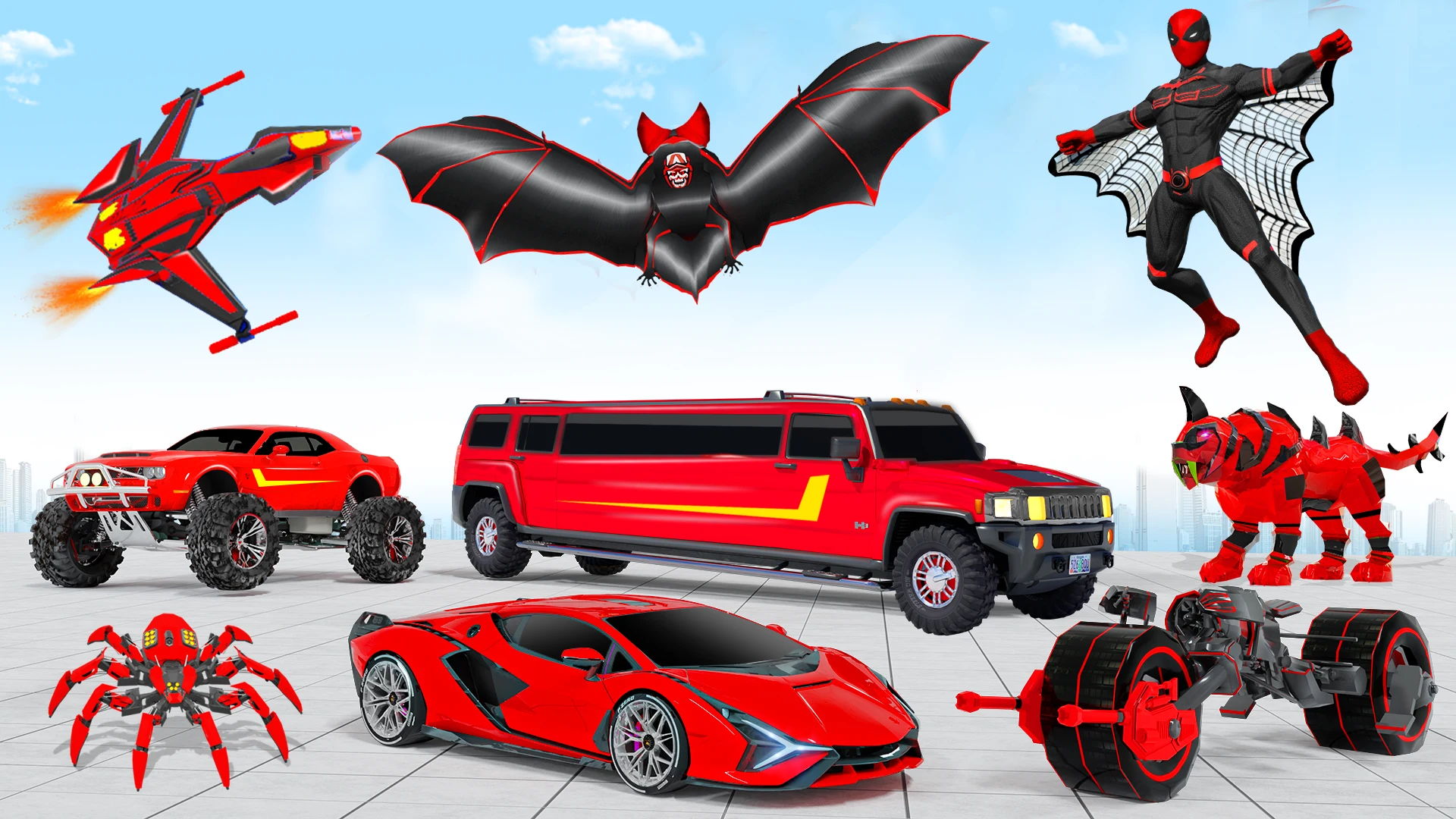 Flying Bat Robot Bike Game screenshot