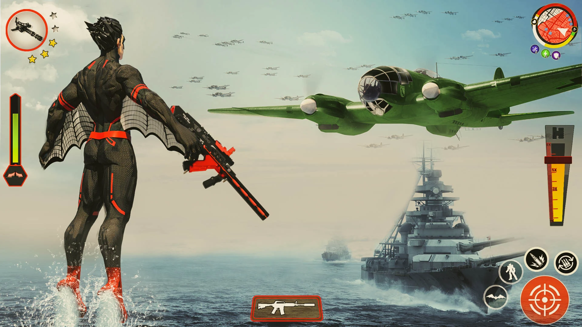 Flying Bat Robot Bike Game screenshot