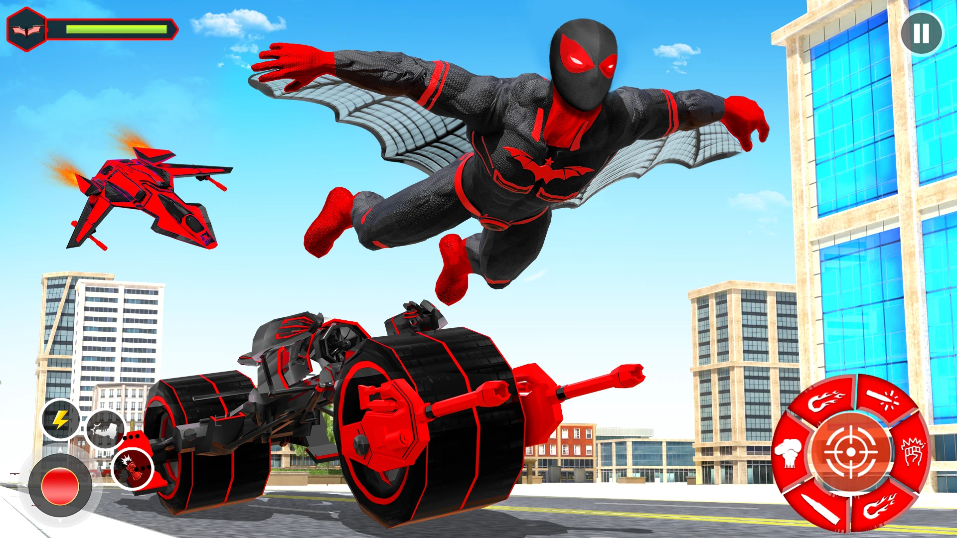 Flying Bat Robot Bike Game screenshot