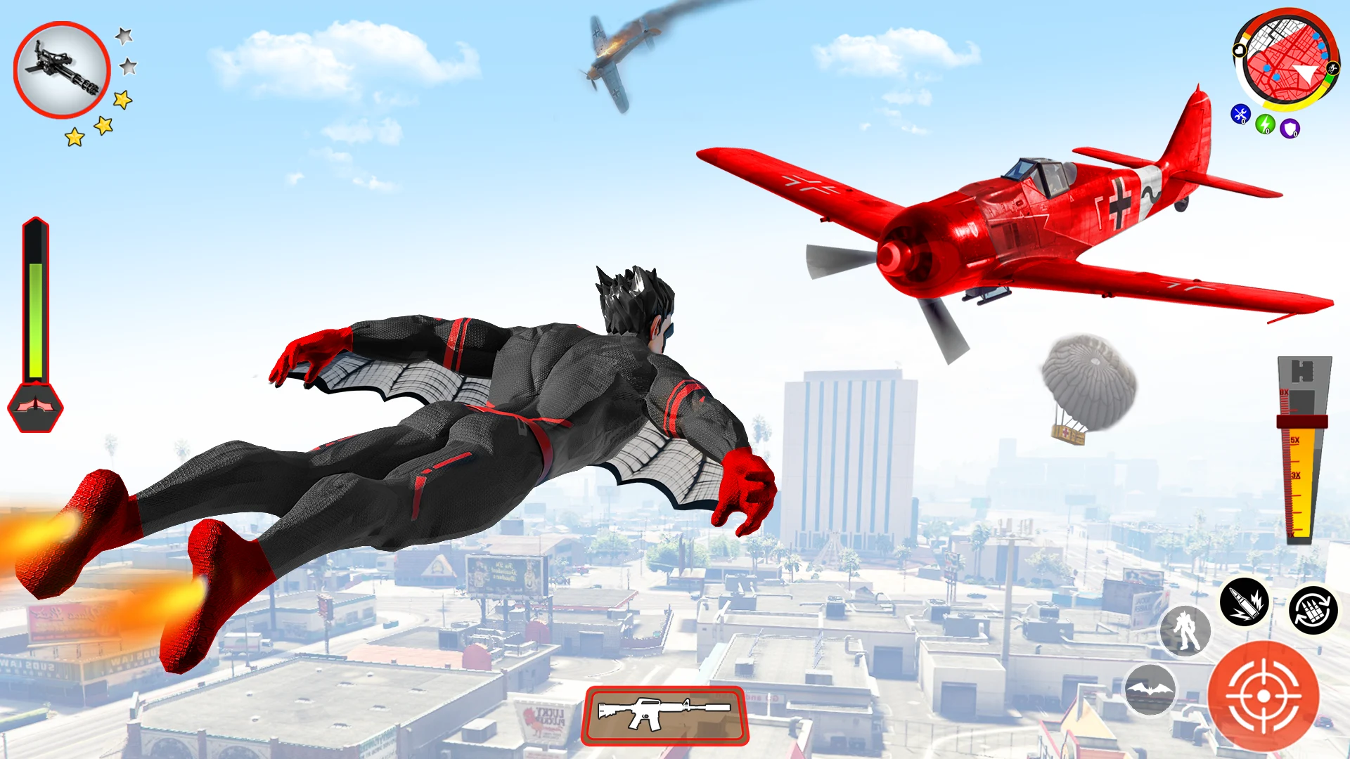 Flying Bat Robot Bike Game screenshot