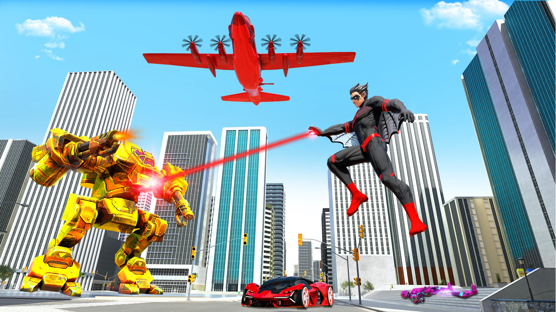 Flying Bat Robot Bike Game screenshot